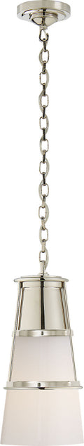 Robinson Medium Pendant | Polished Nickel | White Glass