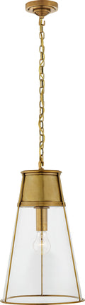 Robinson Large Pendant | Hand-Rubbed Antique Brass | Clear Glass