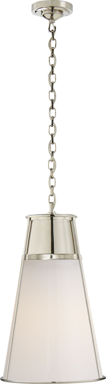 Robinson Large Pendant | Polished Nickel | White Glass
