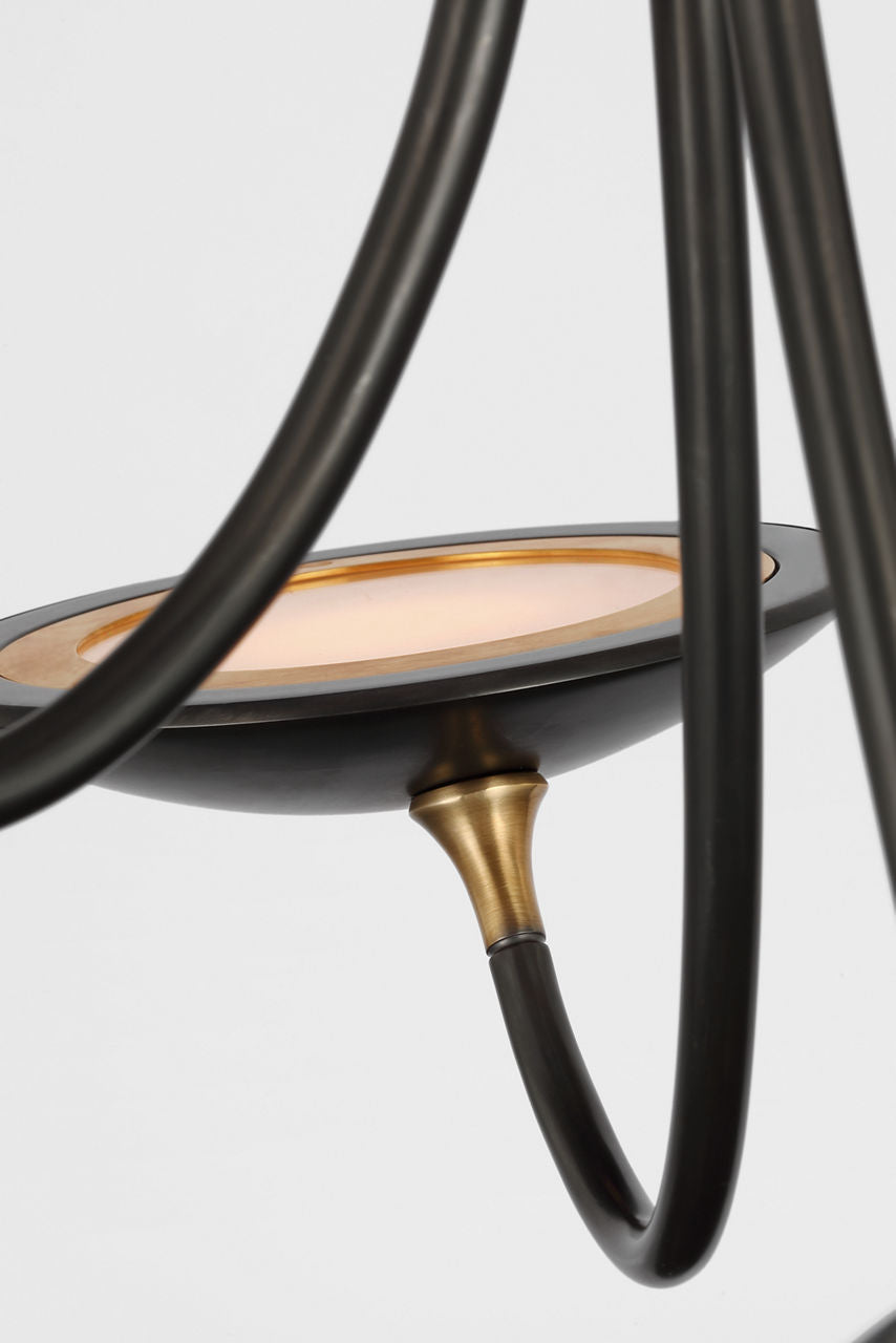 Keira Medium Chandelier | Bronze and Hand-Rubbed Antique Brass