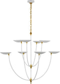 Keira XL Chandelier | Matte White and Hand-Rubbed Antique Brass