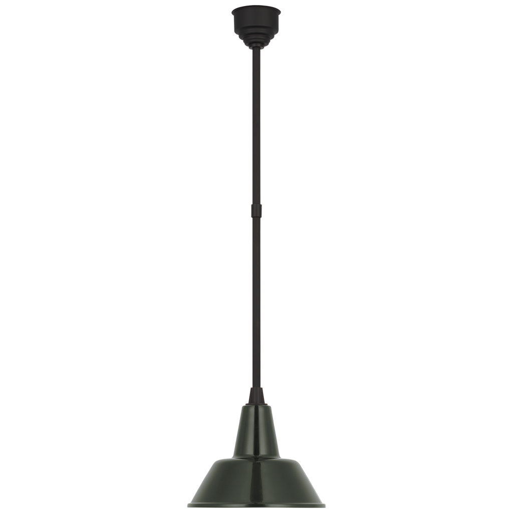 Academy Pendant | Matte Black | 12.5" Green Bowers Shade