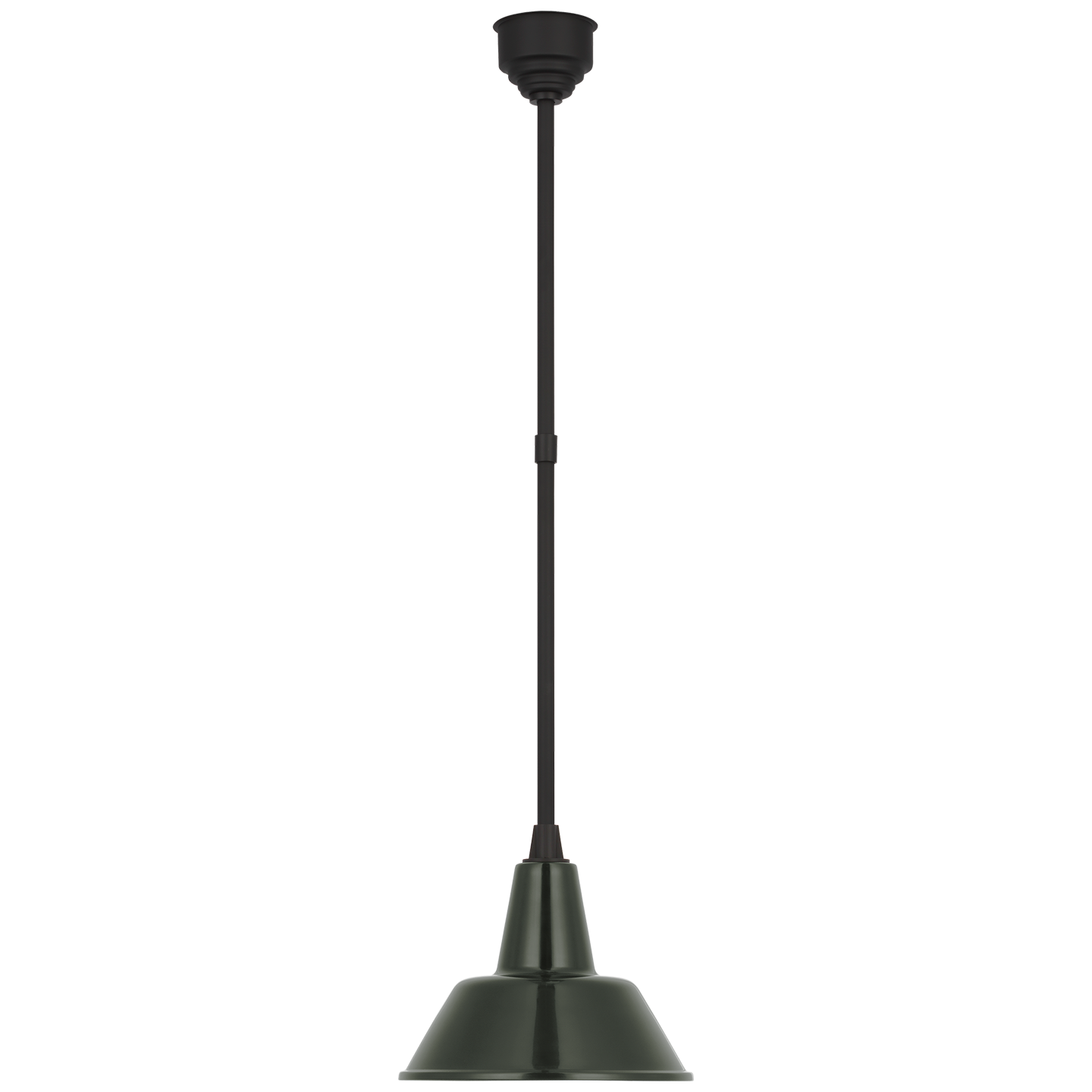 Academy Pendant | Matte Black | 12.5" Green Bowers Shade