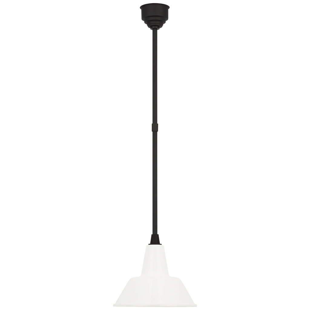 Academy Pendant | Matte Black | 12.5" White Bowers Shade