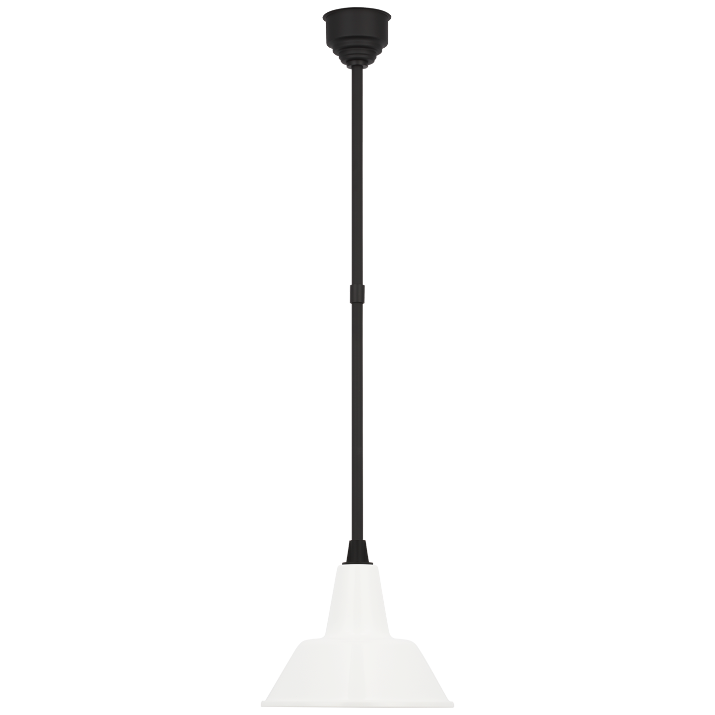Academy Pendant | Matte Black | 12.5" White Bowers Shade