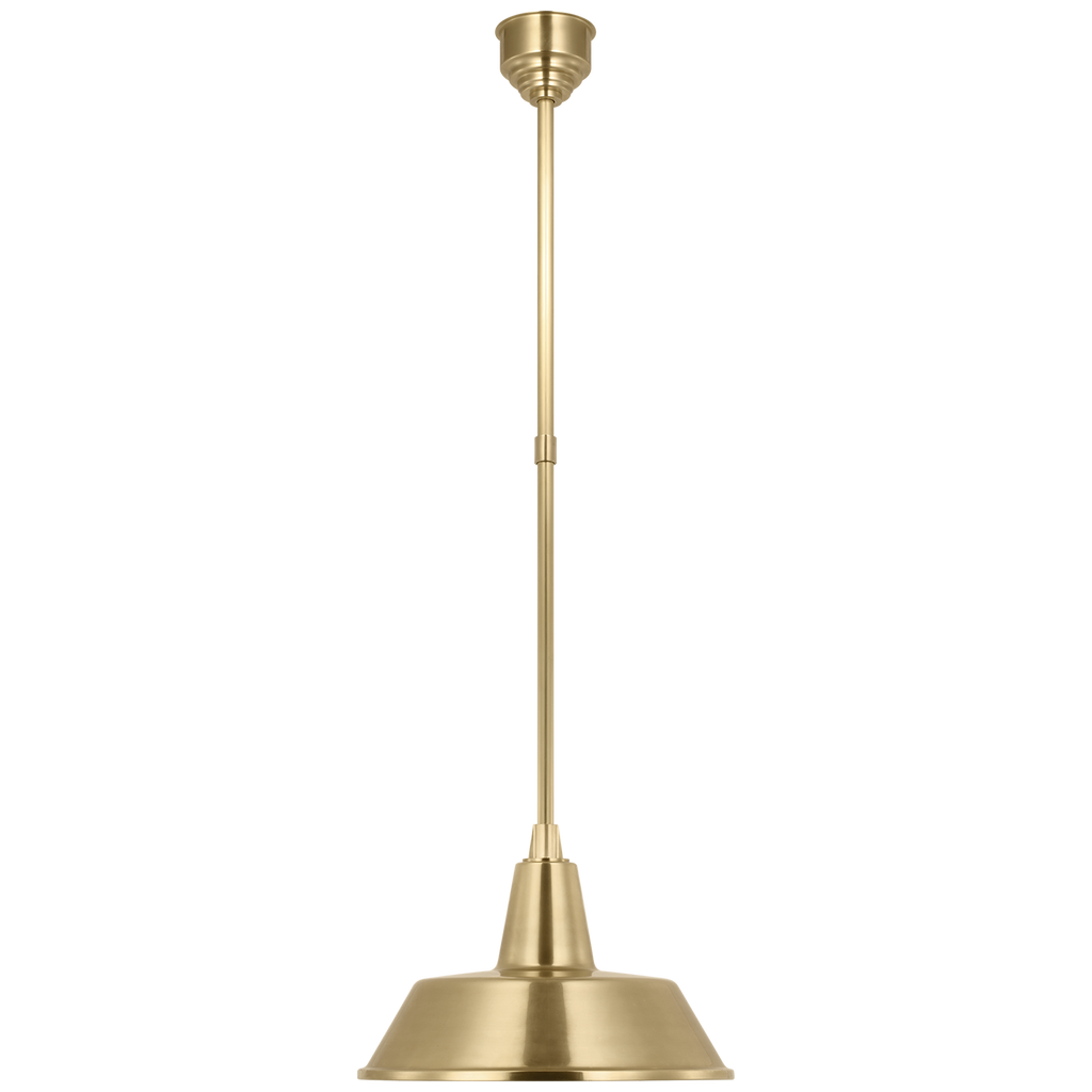 Academy Pendant | Hand-Rubbed Antique Brass | 16" Bowers Shade