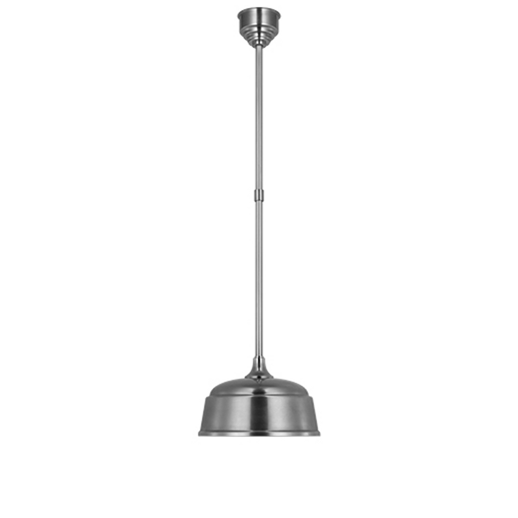 Academy Pendant | Hand-Rubbed Antique Brass | 12.5" White Rockhouse Shade