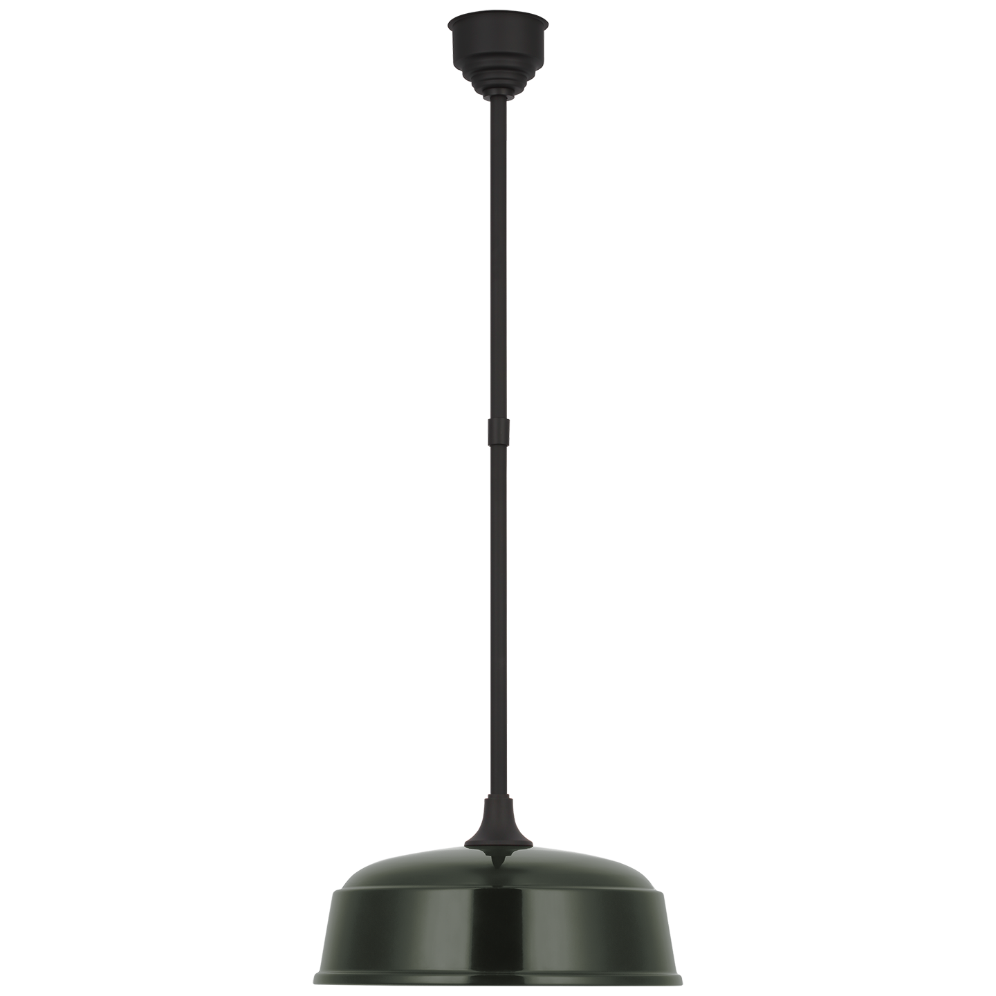 Academy Pendant | Matte Black | 16" Green Rockhouse Shade