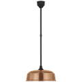 Academy Pendant | Matte Black | 16" Soft Copper Rockhouse Shade
