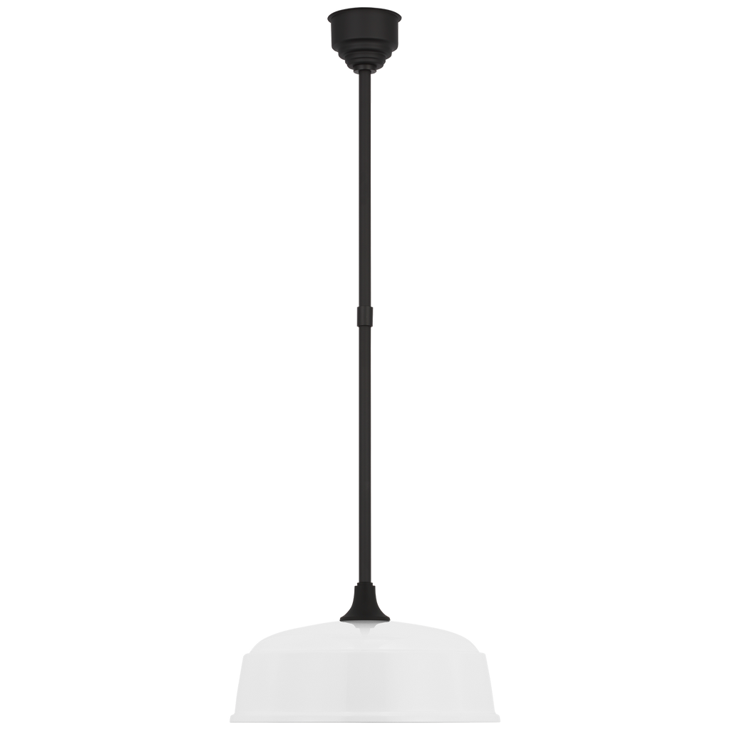 Academy Pendant | Matte Black | 16" White Rockhouse Shade