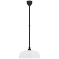 Academy Pendant | Matte Black | 16" White Rockhouse Shade