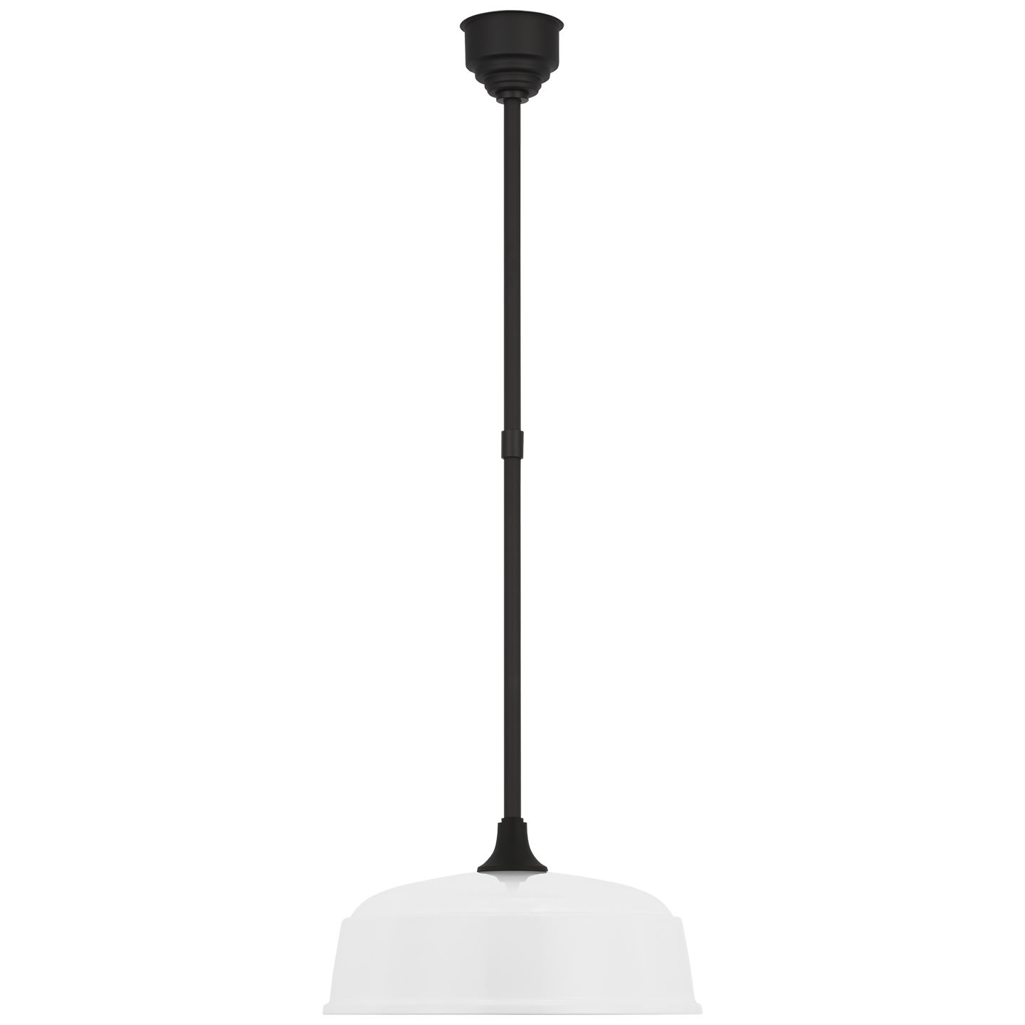 Academy Pendant | Matte Black | 16" White Rockhouse Shade