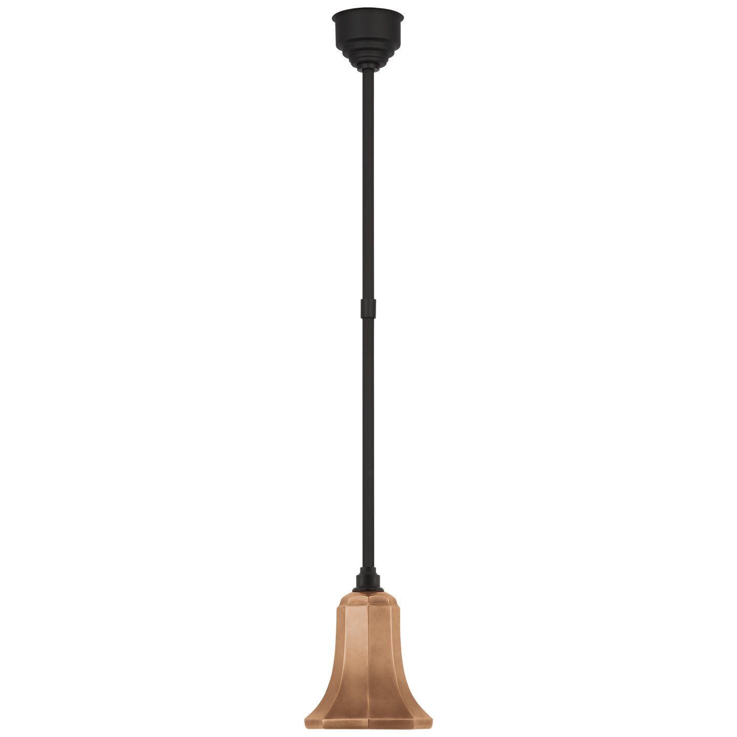Academy Pendant | Matte Black | 7.5" Soft Copper Savannah Shade