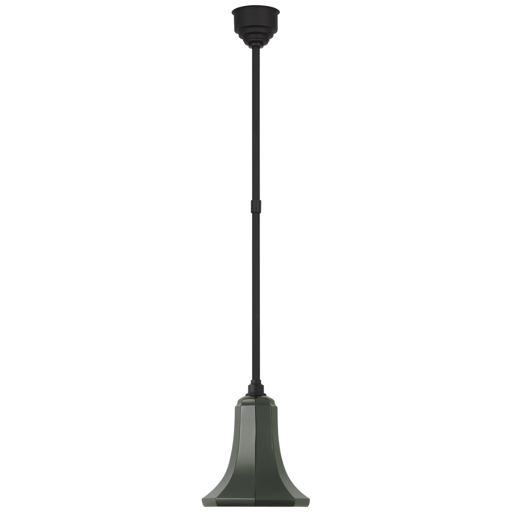 Academy Pendant | Matte Black | 9.25" Green Savannah Shade