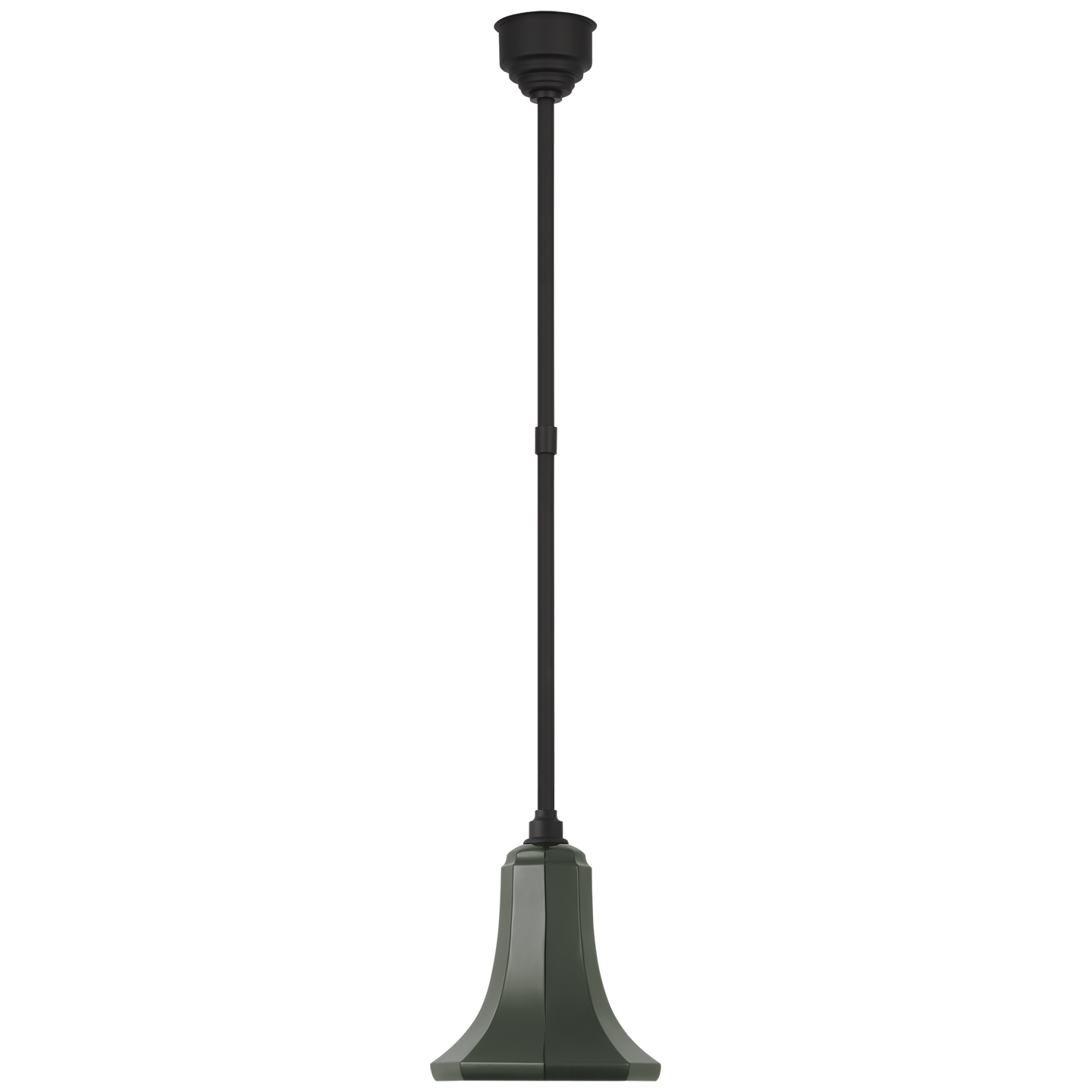 Academy Pendant | Matte Black | 9.25" Green Savannah Shade