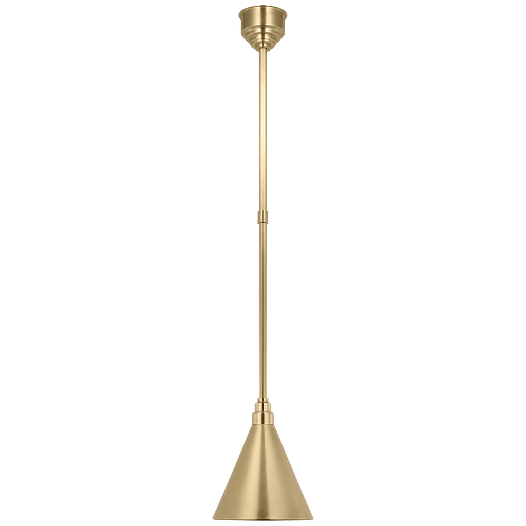 Academy Pendant | Hand-Rubbed Antique Brass | 9" Conical Savannah Shade