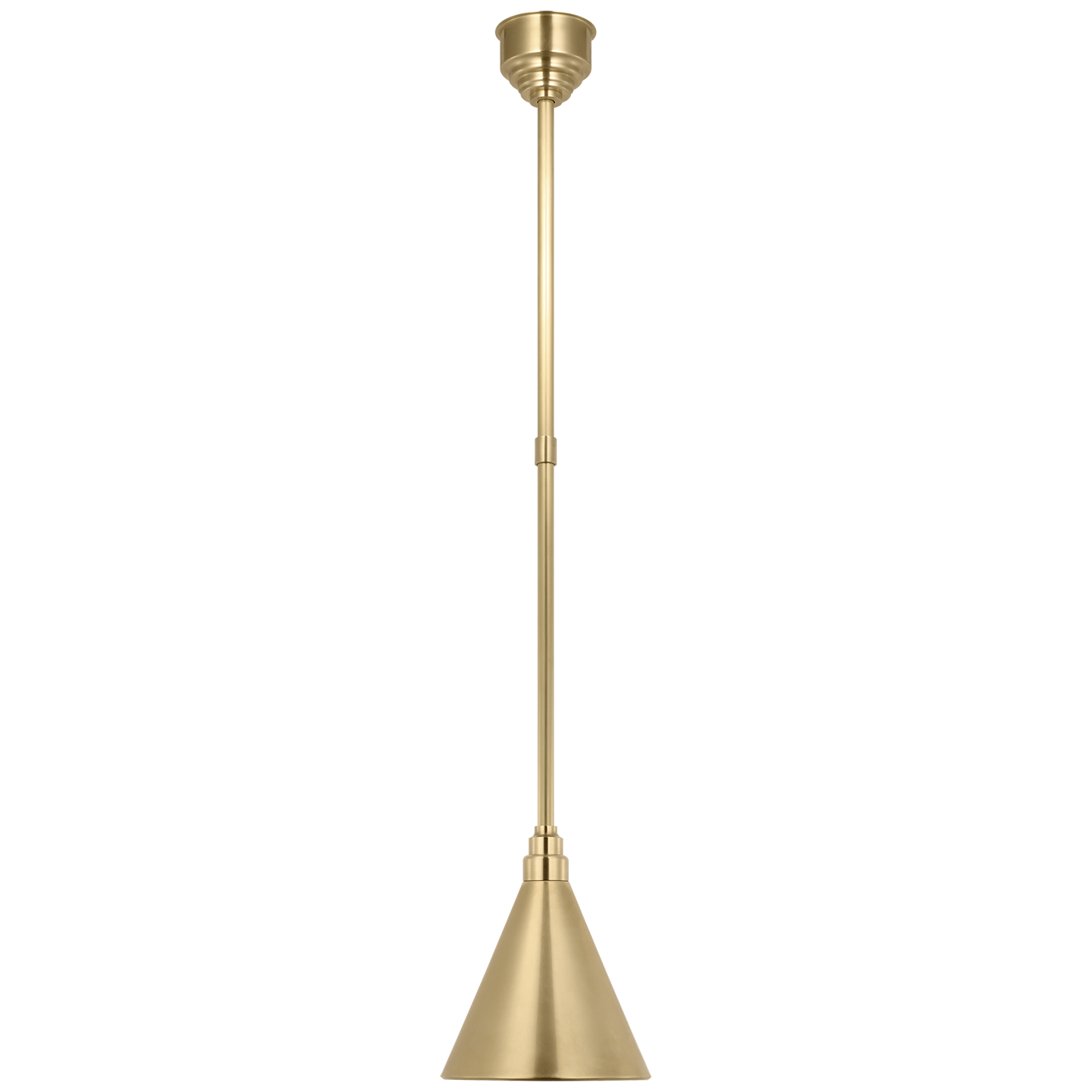 Academy Pendant | Hand-Rubbed Antique Brass | 9" Conical Savannah Shade