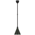 Academy Pendant | Matte Black | 9" Green Conical Savannah Shade