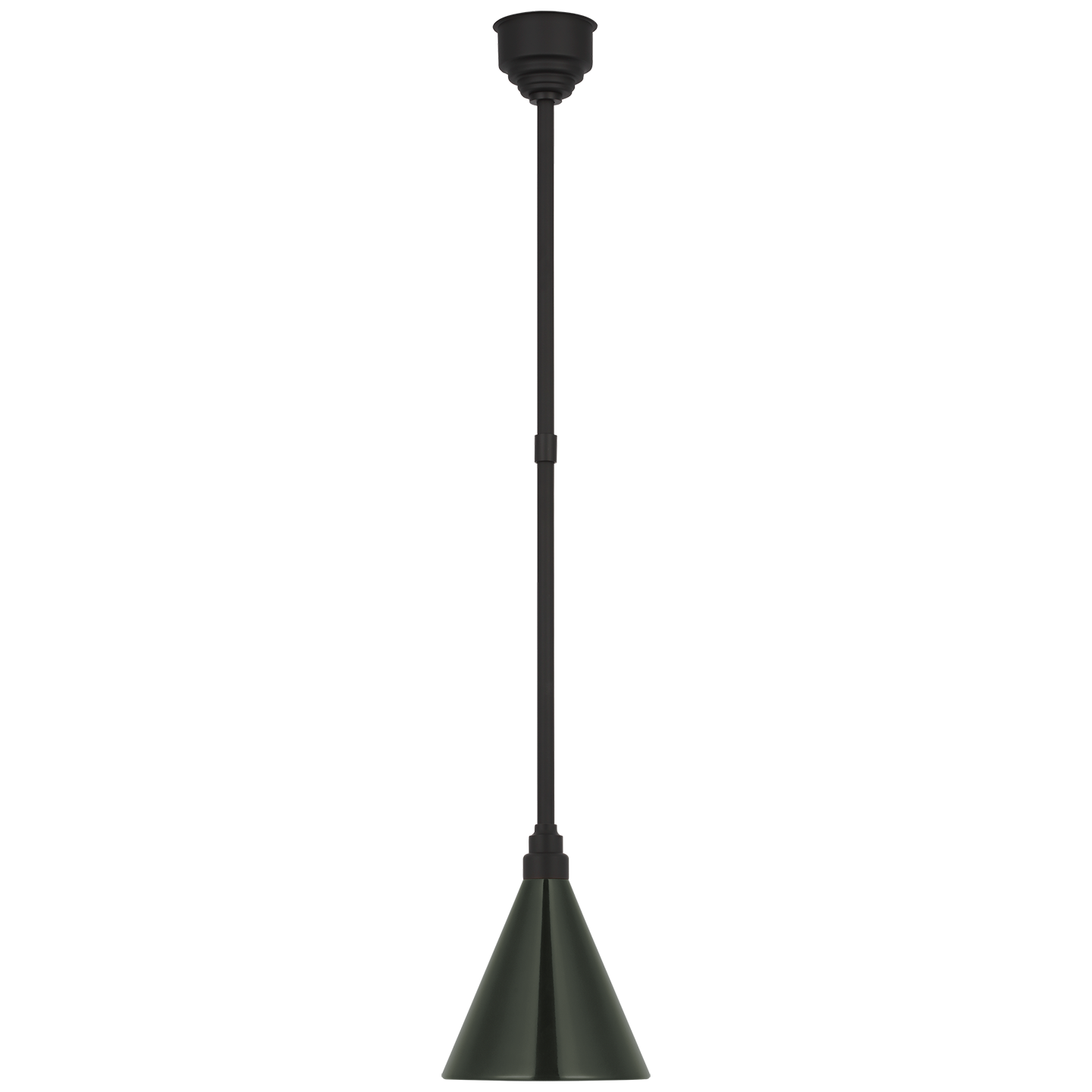 Academy Pendant | Matte Black | 9" Green Conical Savannah Shade