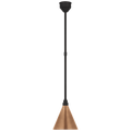 Academy Pendant | Matte Black | 9" Soft Copper Conical Savannah Shade