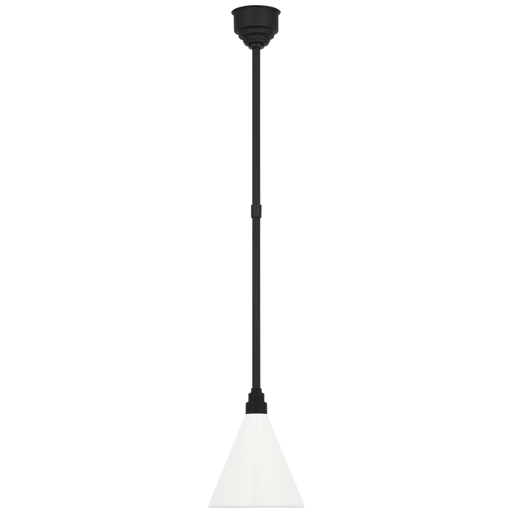 Academy Pendant | Matte Black | 9" White Conical Savannah Shade