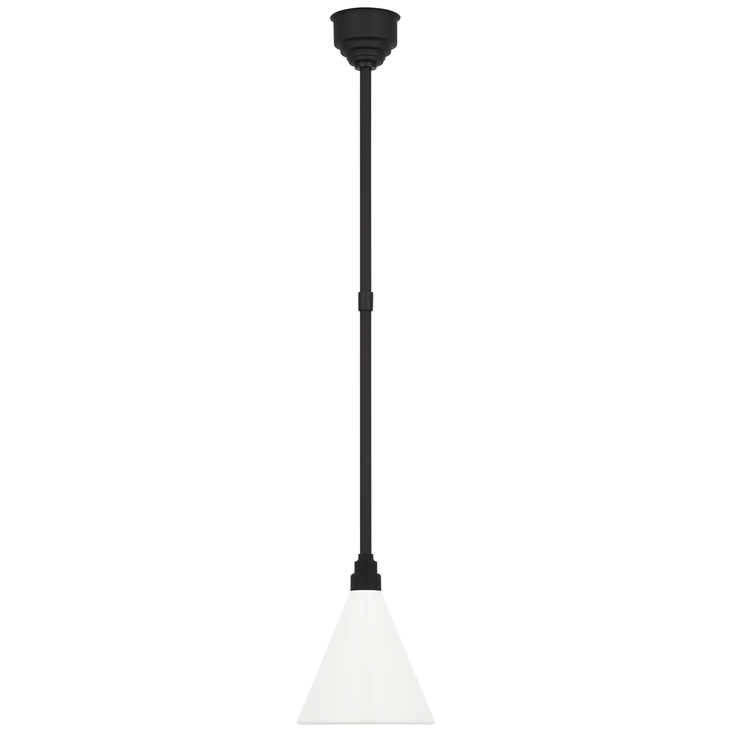 Academy Pendant | Matte Black | 9" White Conical Savannah Shade