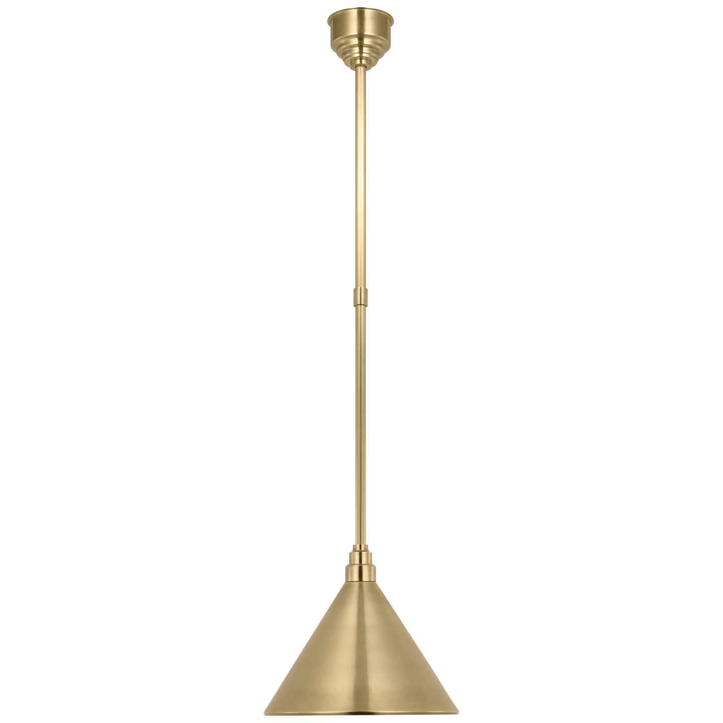 Academy Pendant | Hand-Rubbed Antique Brass | 12.5" Conical Savannah Shade