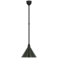 Academy Pendant | Matte Black | 12.5" Green Conical Savannah Shade