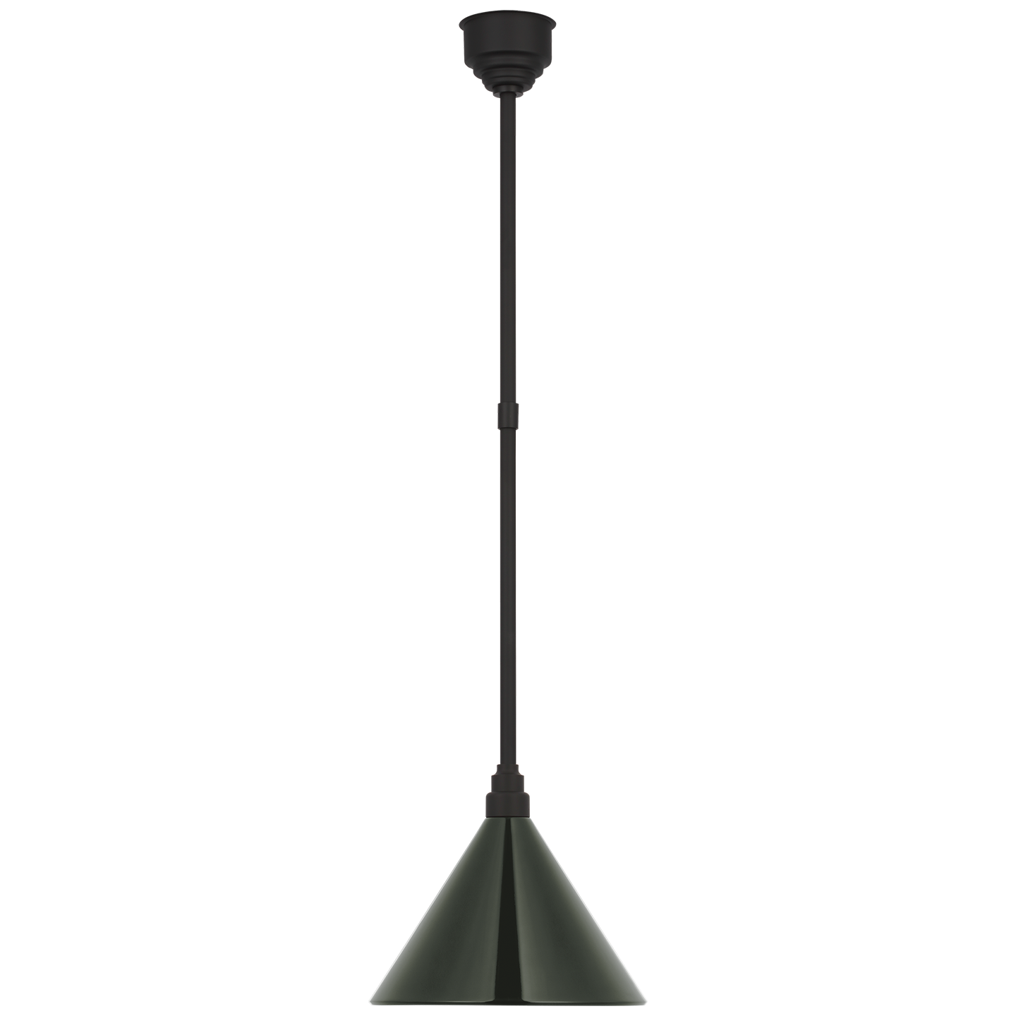 Academy Pendant | Matte Black | 12.5" Green Conical Savannah Shade