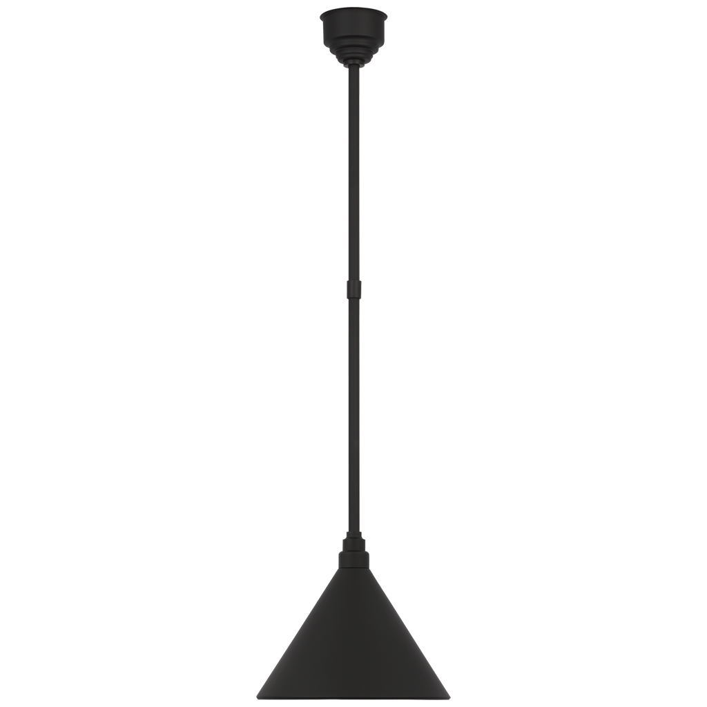 Academy Pendant | Matte Black | 12.5" Conical Savannah Shade