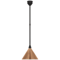 Academy Pendant | Matte Black | 12.5" Soft Copper Conical Savannah Shade