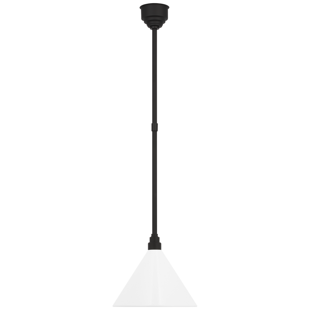 Academy Pendant | Matte Black | 12.5" White Conical Savannah Shade