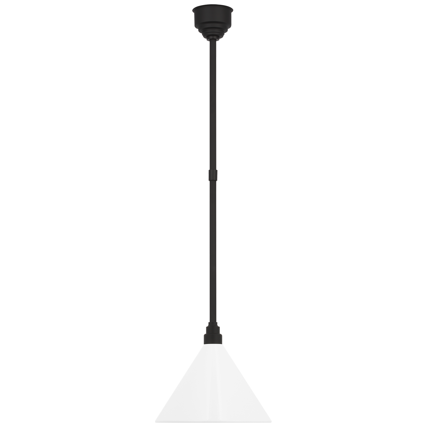 Academy Pendant | Matte Black | 12.5" White Conical Savannah Shade