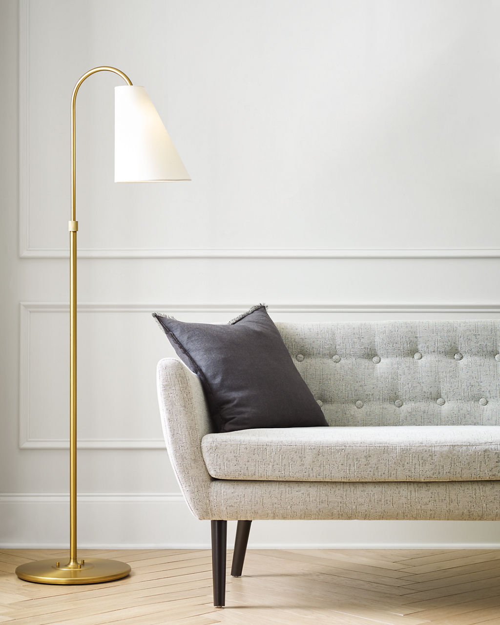 Signoret Task Floor Lamp Burnished Brass Bulbs Inc