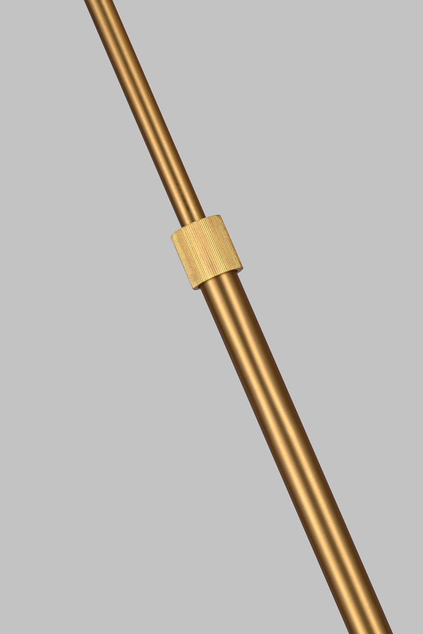 Signoret Task Floor Lamp Burnished Brass Bulbs Inc