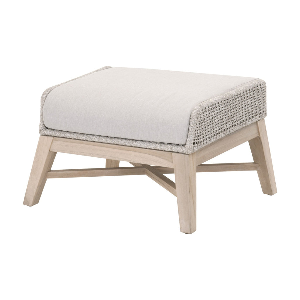 Tapestry Outdoor Footstool | Gray Teak