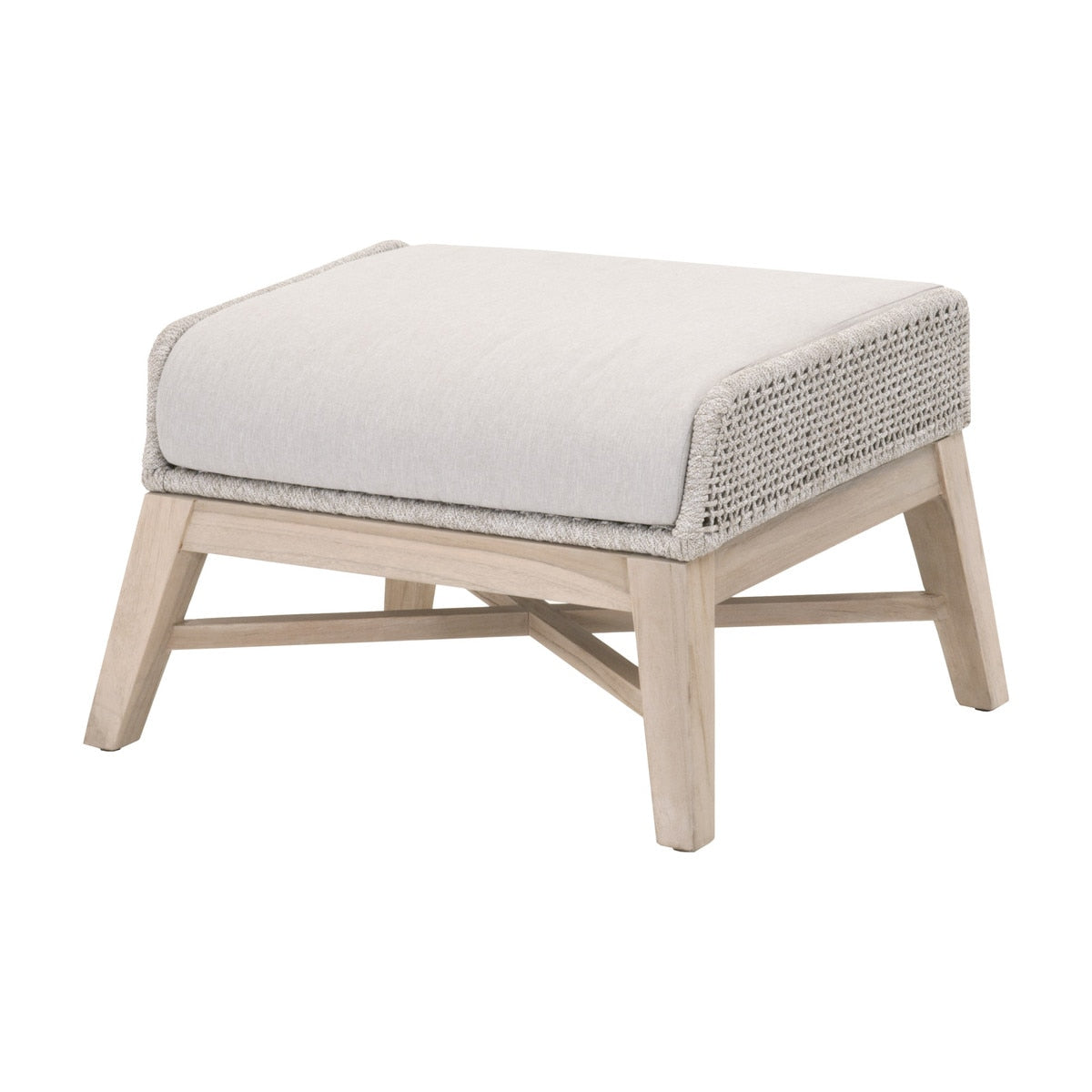 Tapestry Outdoor Footstool | Gray Teak