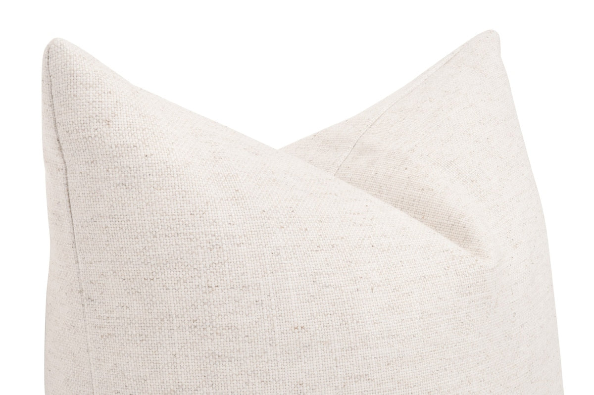 The Basic 22" Essential Pillow, Set of 2 | Performance Textured Cream Linen