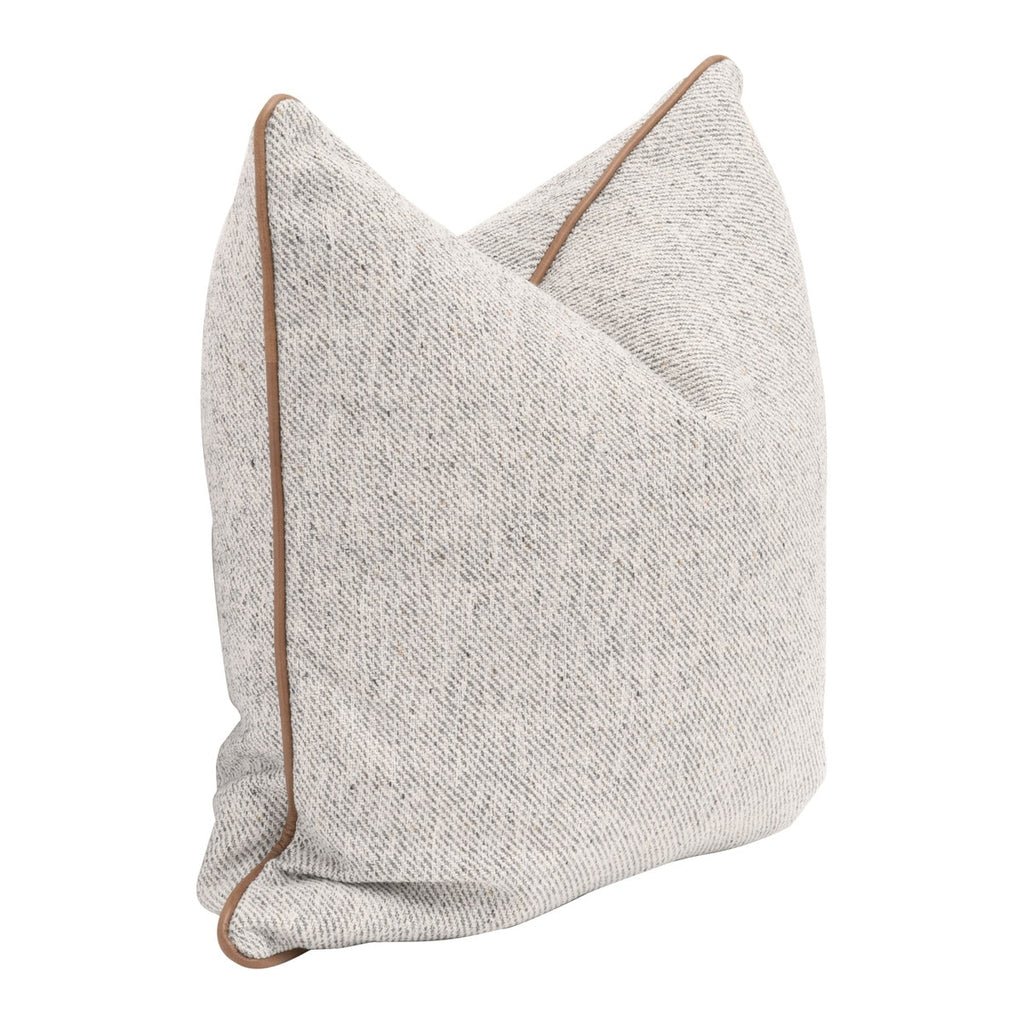 The Not So Basic 22" Essential Pillow, Set of 2 | Whiskey Brown Top Grain Leather