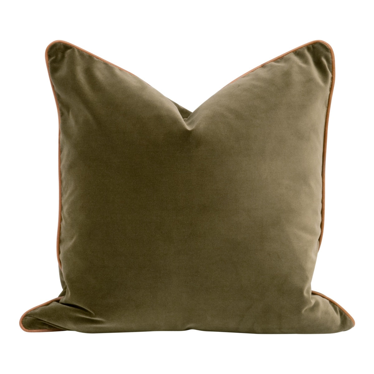 The Not So Basic 22" Essential Pillow, Set of 2 | Olive Velvet
