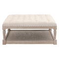 Townsend Tufted Upholstered Coffee Table | Performance Bisque French Linen