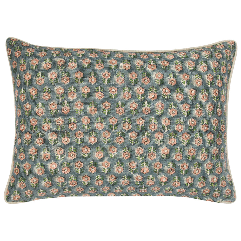 Tulsi Teal Coral Pillow