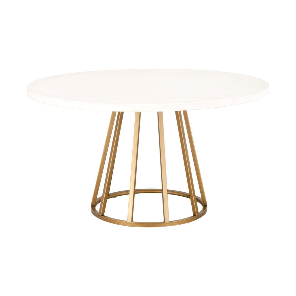 Turino 54" Round Dining Table | White Concrete