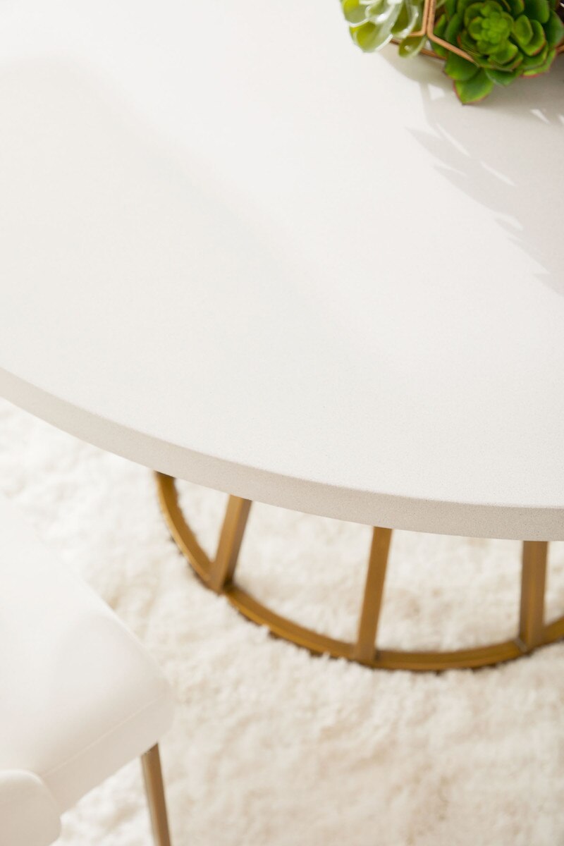 Turino 54" Round Dining Table | White Concrete