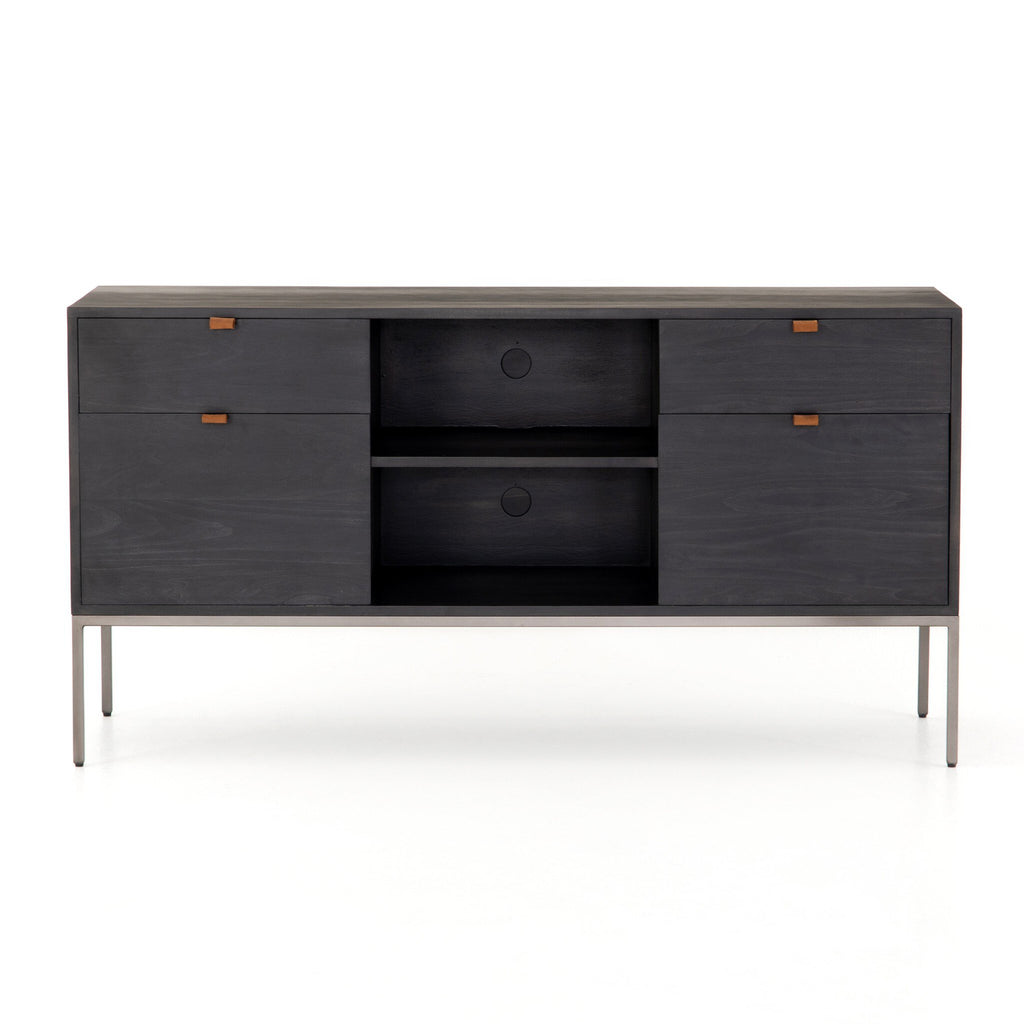 Trey Modular Filing Credenza - Black Wash Poplar