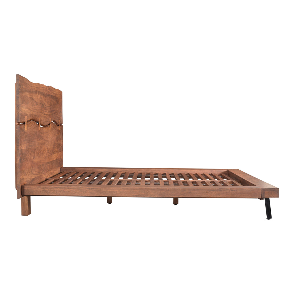 Madagascar Platform Bed Queen Brown