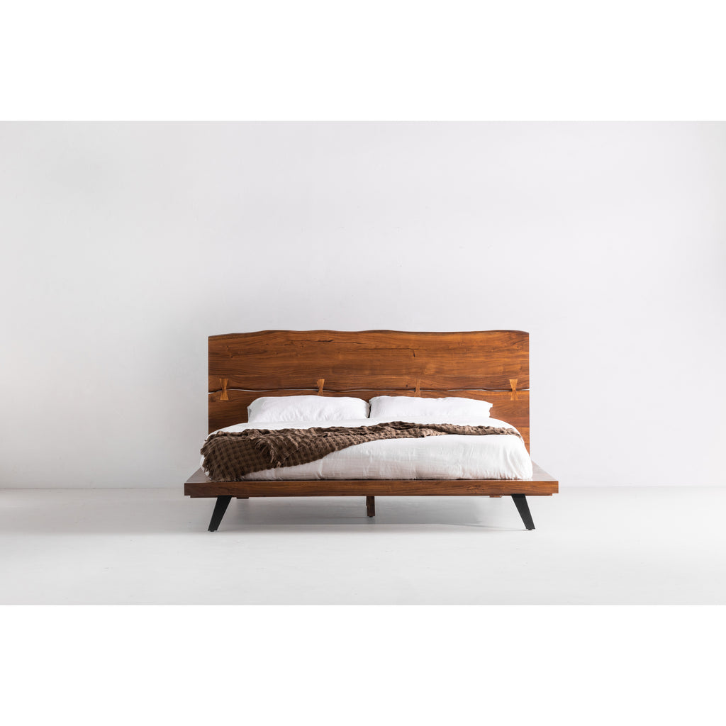 Madagascar Platform Bed Queen Brown