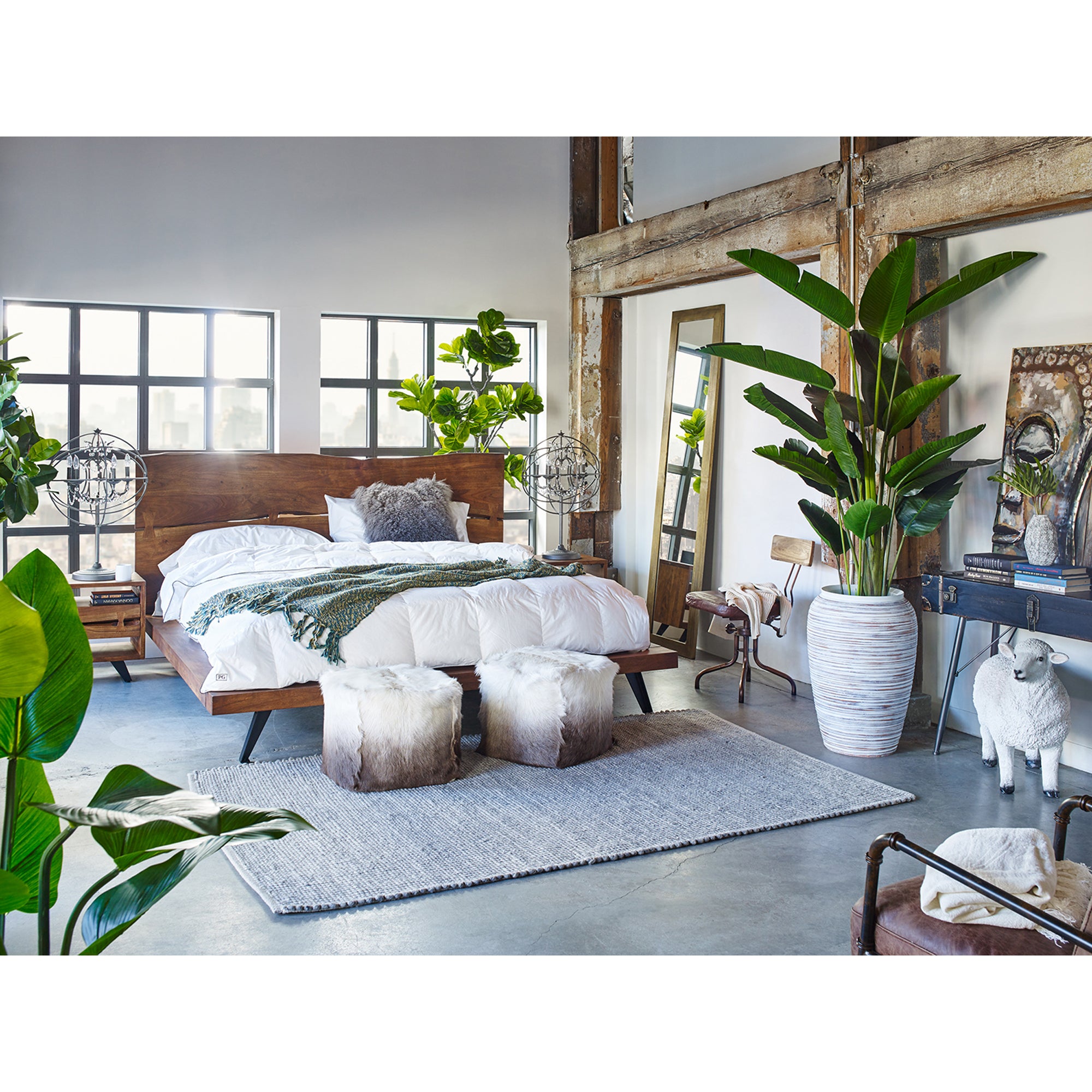 Madagascar Platform Bed King Brown