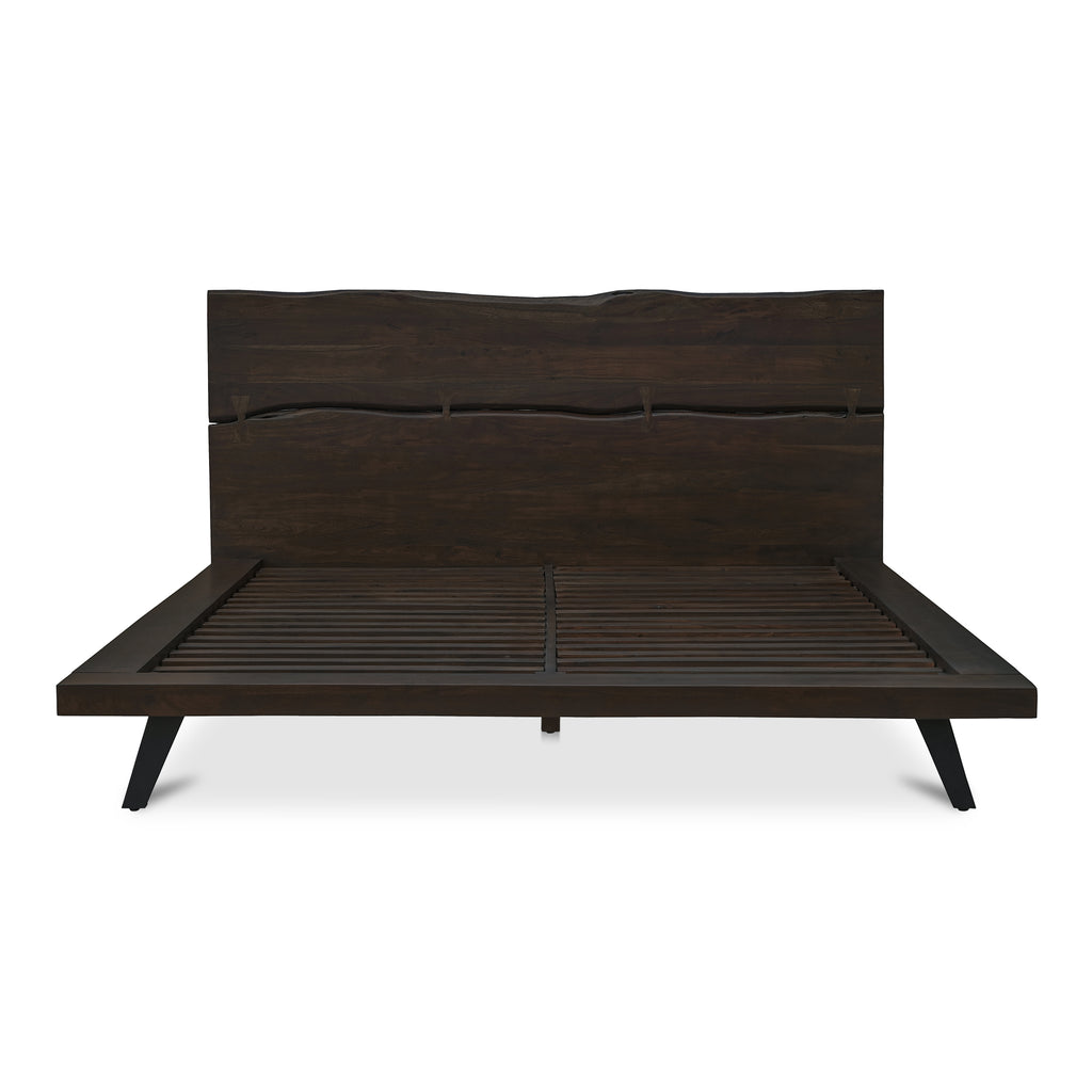 Madagascar King Platform Bed Dark Brown