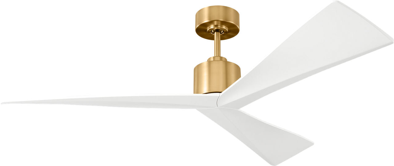 Adler 52 Ceiling Fan | Burnished Brass | Matte White Blades